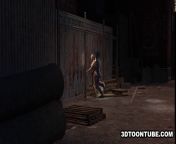 Монстр трахает лысую зомби тёлку